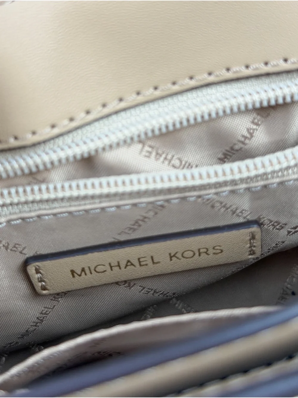 Michael Kors Tan Animal Print Leather Crossbody Shoulder Bag Gold Chain